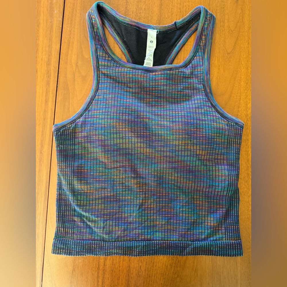 Lululemon Ebb to Street Racerback Multicolor Crop Tank Top
